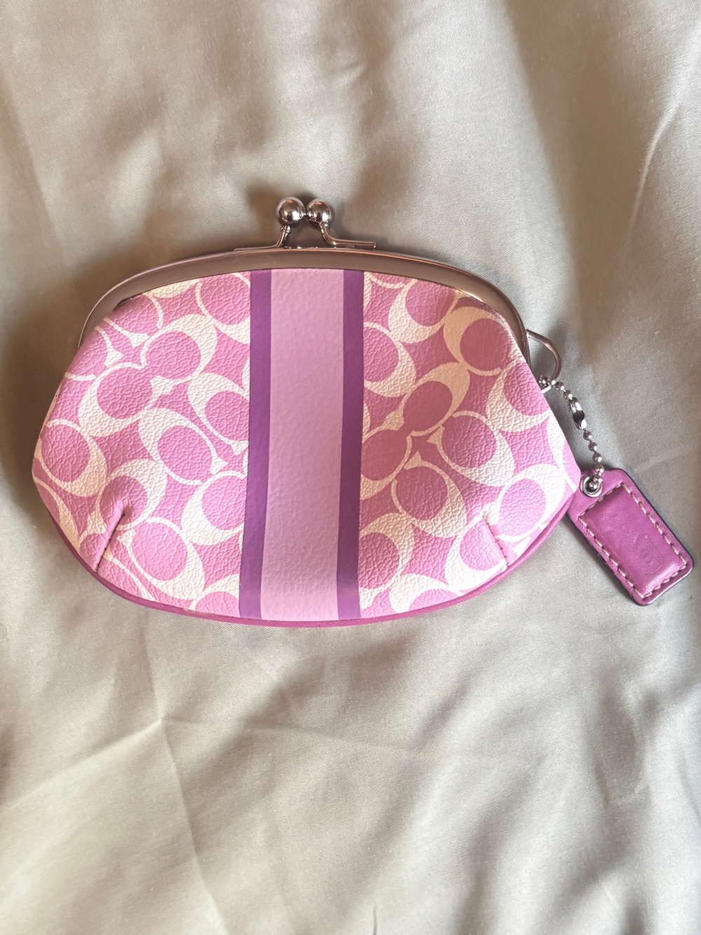 Coach Pink and Signature Canvas Cosmetic Bag Collection - Picture 10 of 13